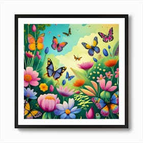 Butterfly Garden Art Print