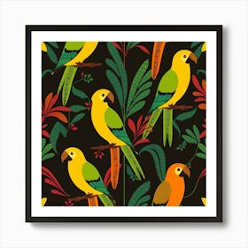 Tropical Parrots 1 Art Print