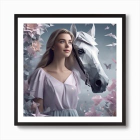 Girl With A Horse 5 Art Print