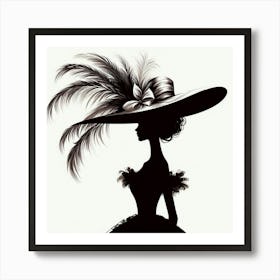 Silhouette of an elegant woman 7 Art Print