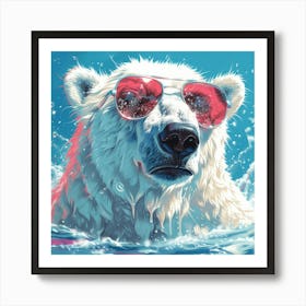 Polar Bear In Sunglasses 2 Art Print