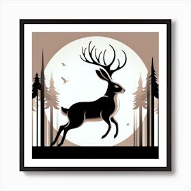 Deer In The Forest 4 Art Print