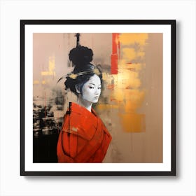 Artjuicebycsaba Close Up Style Minimalist Zen Japanese Noh Thea 8b227ab1 31c8 4d4a 8deb Dd659588a3e7 Denoised Upscaled X4 Art Print