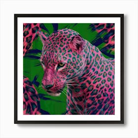 Pink Jaguar Art Print