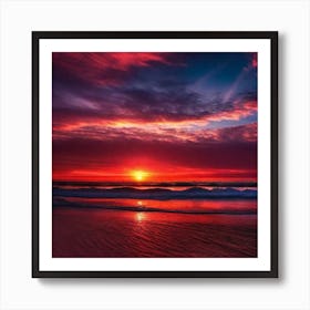 Sunset On The Beach 377 Art Print