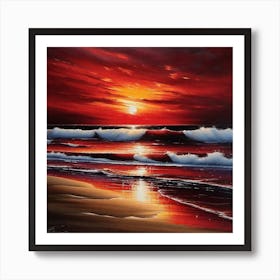 Sunset On The Beach 488 Art Print