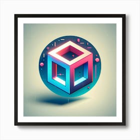 3d Cube 5 Art Print