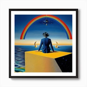 a mystical dreamscape; rainbow nightmare fueled Bubble. neo-surrealism , Art Print
