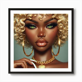 Sexy Black Doll 1 Art Print