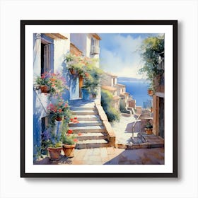 Provencal Gardens by the Sea Art Print