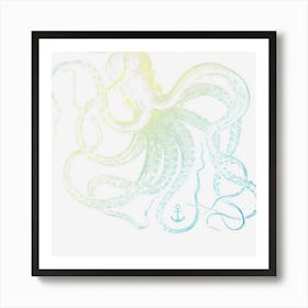 Octopus Cool Vintage Marine Biologist Ocean Sea Life 3 Art Print