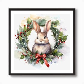 Christmas Bunny Art Print