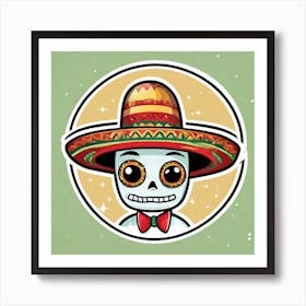 Mexico Hat Sticker 2d Cute Fantasy Dreamy Vector Illustration 2d Flat Centered By Tim Burton (21) Art Print