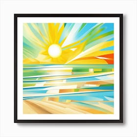 Sunset On The Beach 4 Art Print