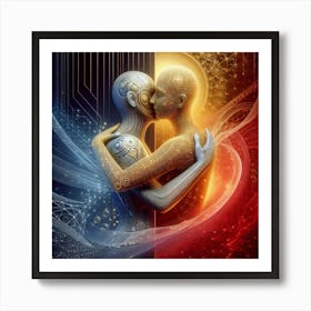 Two Lovers Hugging Each Other Art Print