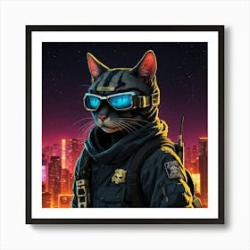 Default A Badass Ninja Cat Named Bitmeow Movie Poster Backgrou 2 Art Print