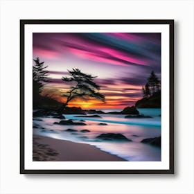 Sunset At The Beach 46 Art Print