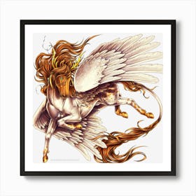 Horse Pegasus Legendary Creature Fictional Character Angel Art Print