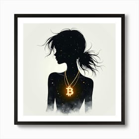 Bitcoin Girl Art Print