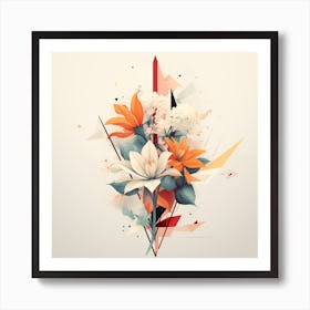 Abstract Flowers 1 Art Print