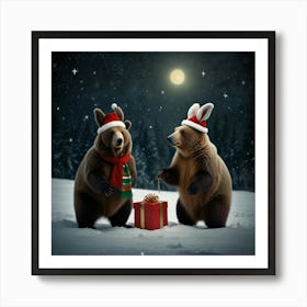 Christmas Bears 5 Art Print