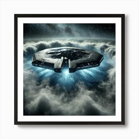 Cascade Sovereignty Scifi Aqua Bastion Cloaking Art Print