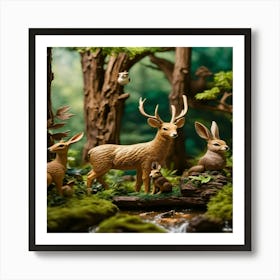 Deer In The Forest 3 Art Print