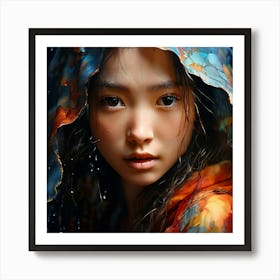 Watercolor A Young Women Studio Photography Complex Details High Detail Di Nickerson Style Art Print