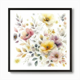 Watercolor Flowers Art Print