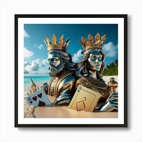 King And Queen Of Hearts Art Print