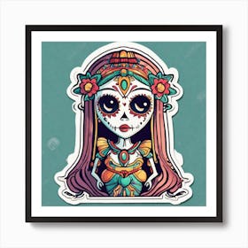 Mexico Sticker 2d Cute Fantasy Dreamy Vector Illustration 2d Flat Centered By Tim Burton Pr (4) Art Print