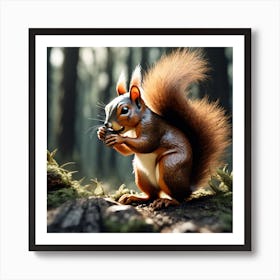 Red Squirrel In The Forest 62 Art Print