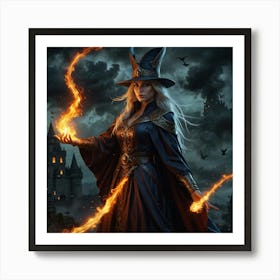 Witch With Fire 2 Art Print