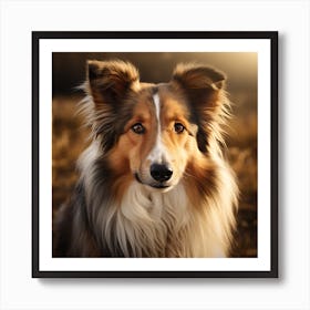 Collie Dog Portrait Art Print