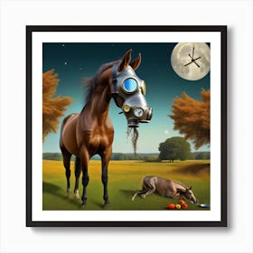 Gas Mask Horse 3 Art Print