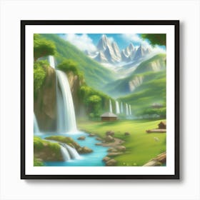 Panoramic Paradise Breathtaking Panoramic Landscapes Showcasing Majestic Mountains Cascading Water 963972798 (1) Poster