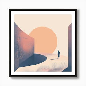 Woman Walking Down A Path 1 Art Print