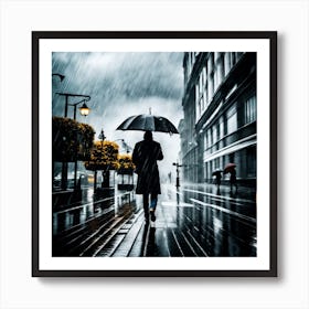 Rainy Day In The City Art Print