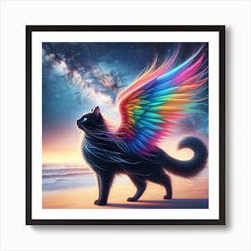 Angel Cat Art Print