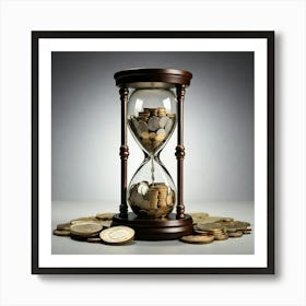 Hourglass With Coins Art Print