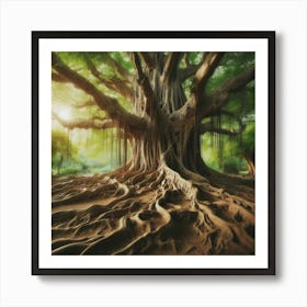 Ancient Tree In The Forest Art Print