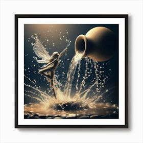 Fairy Water Splashing Art Print