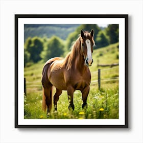 Horse In A Field 11 Art Print