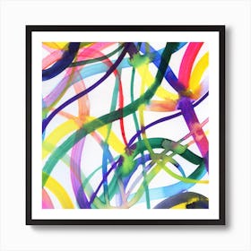 Abstract Painting: Lines Art Print