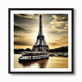 Eiffel Tower At Sunset 1 Art Print