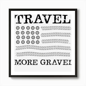 Vintage Us Flag Off Road Vehicle Travel More Gravel Art Print