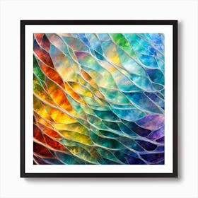 Glas Art In Water Paint Style And Glossy Colors Art Print