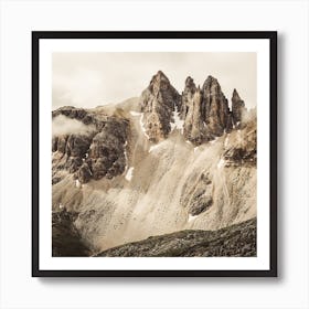 Steep Mountain Peaks Square Art Print