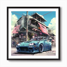 Nissan Gtr Anime 1 Art Print