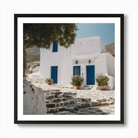 Whitewashed House In Mykonos 1 Art Print